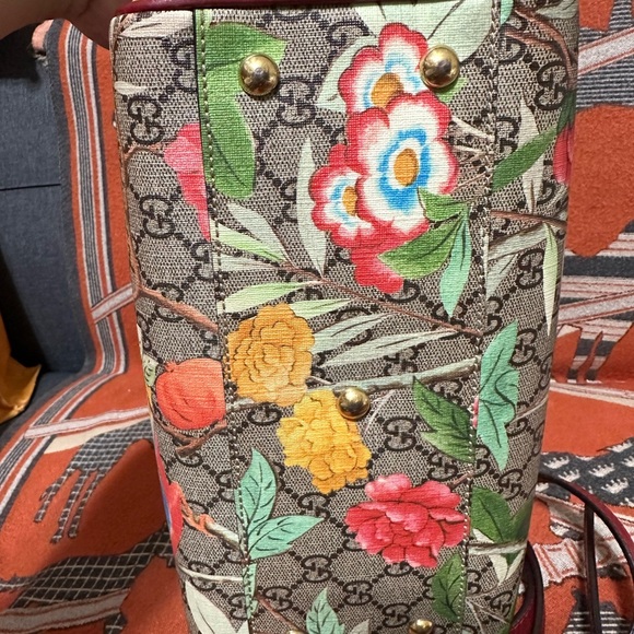 Gucci Floral Print Women's Bag - Red and Brown - Picture 8 of 12